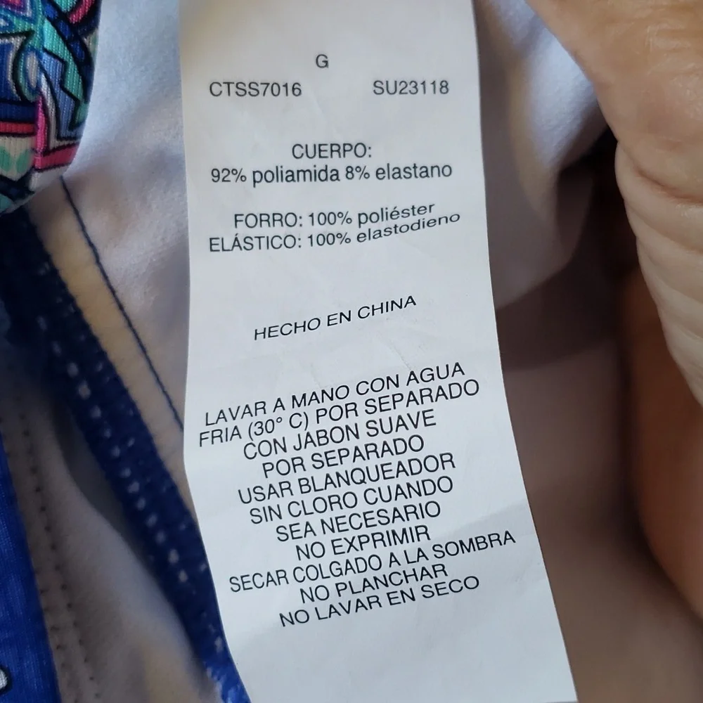 Coastal Zone By Jantzen Blue Floral Halter Swimming Top Only Women's Size L - Picture 9 of 13